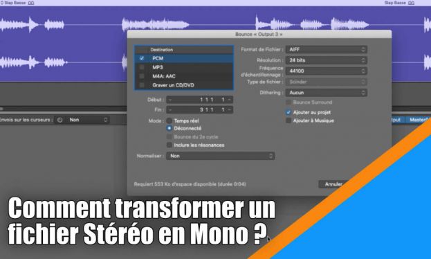 Transformer un fichier Stereo en Mono dans Logic