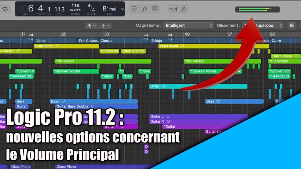Tutoriel Logic Pro version 11.2 : nouvelle option concernant le Volume Principal