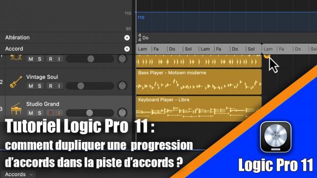 Tutoriel Logic Pro 11 : comment dupliquer une progression dans la piste d&#039;accords ?