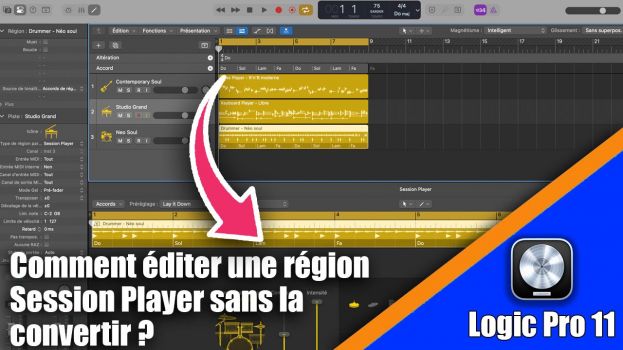 Tutoriel Logic Pro 11 : comment éditer une région Session Player sans la convertir ?