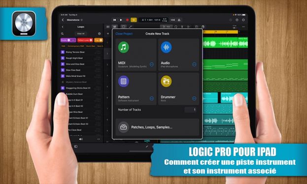 Comment créer une piste instrument dans Logic Pro pour iPad ?