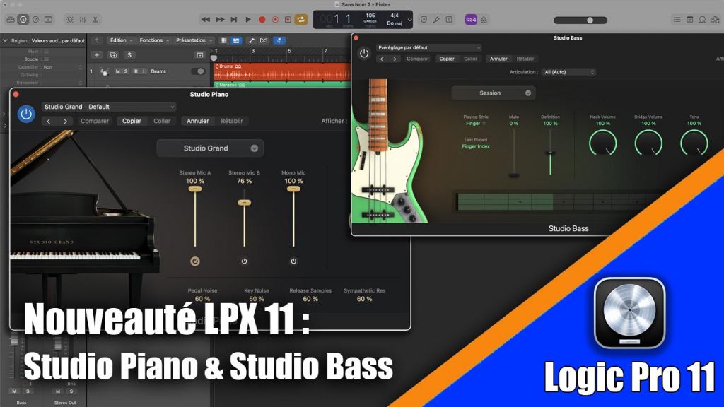 Tutoriel Logic Pro 11: découverte de Studio Piano et Studio Bass